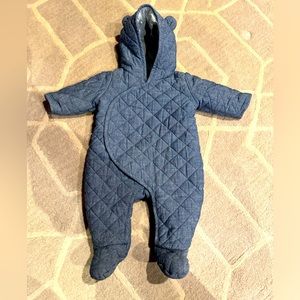 Baby Gap quilted chambray bunting suit